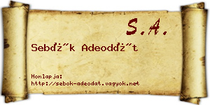 Sebők Adeodát névjegykártya